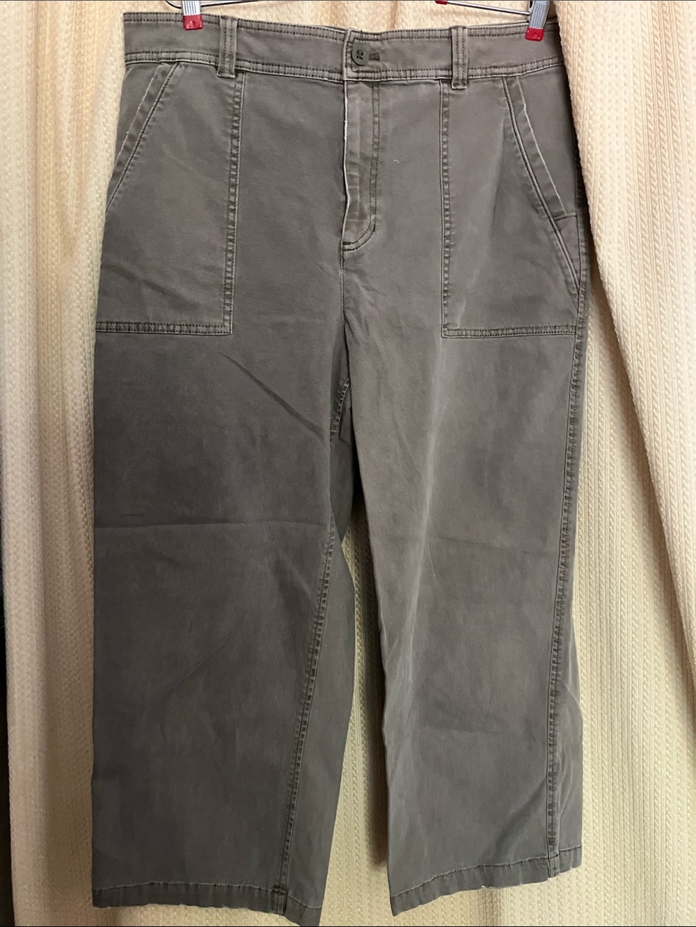 Eddie Bauer 14 canvas cotton cropped pants